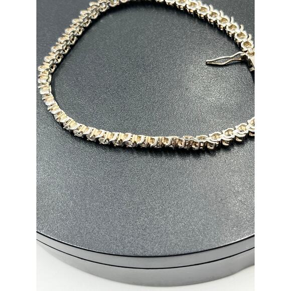 ROSS SIMON 925 Sterling SilverVintage Topaz Swirl CZ Tennis Bracelet Sz 7 - Picture 8 of 13